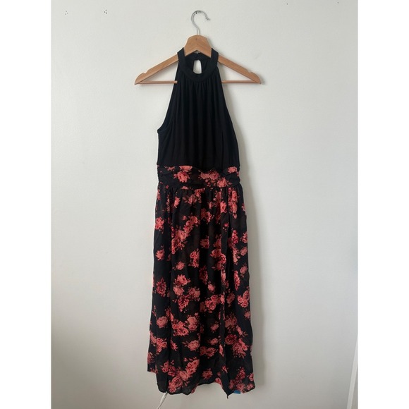 Cupshe Black Top with Floral Skirt Maxi Dress – Size Small – NWT - Picture 1 of 3